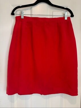 100% Silk Classic Red Womens Pencil Skirt